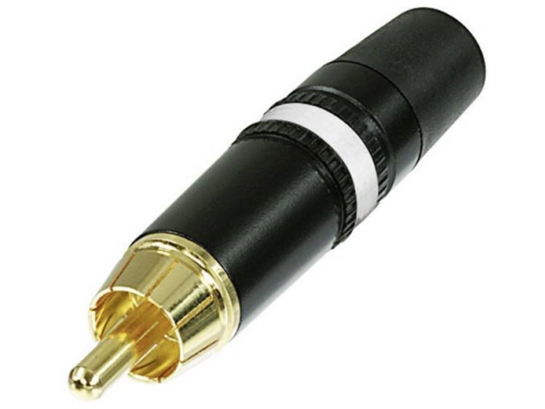 Rean Av Nys373-9 Cinch-Stecker Gerade Pol 2-Polig: Schwarz/Weiß, 1 Stk