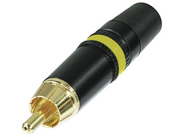 Rean Av Nys373-4 Rca-Steckverbinder, Gerade Polzahl: 2 Schwarz, Gelb 1 Stück