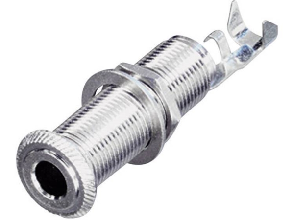 Rean Av Nys2202 Jack-Stik 6,35 Mm Tilslutning, Indbygning Vandret Poltal: 2 Mono Sølv 1 Stk
