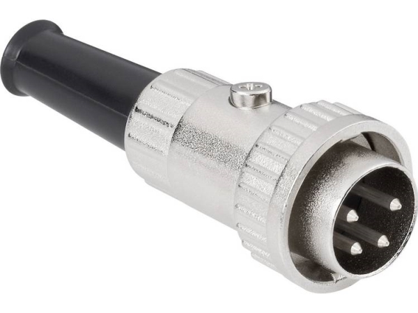 Bkl Electronic 0202005 Din-Rundstik Stik, Lige Poltal: 6 Sølv 1 Stk