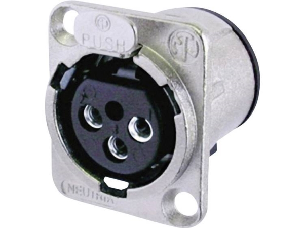 Neutrik Xlr-Steckverbinder Flanschbuchse, Kontakte Gerade Polzahl: 3 Silber Nc3fd-V 1 St. (Nc3fd-V)