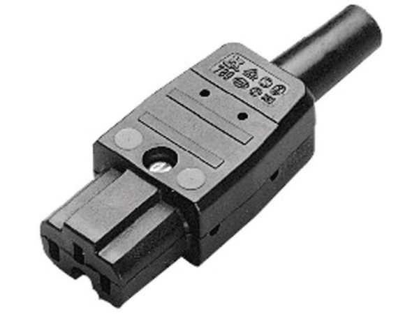 Martin Kaiser 789/Sw/C Varmapparat-Stik (C15a/C16a) 789 Tilslutning, Lige Samlet Poltal: 2 + Pe 10 A Sort 1 Stk