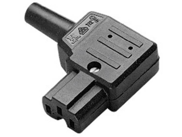 Martin Kaiser 792/Sw/C Varmapparat-Stik (C15a/C16a) 792 Tilslutning, Vinklet Samlet Poltal: 2 + Pe 10 A Sort 1 Stk