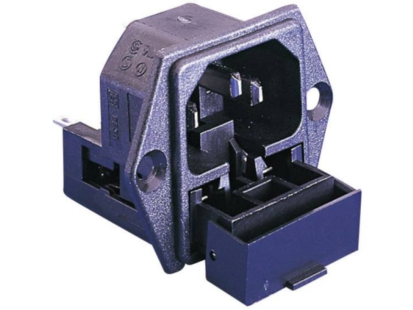 Bulgin Pf0030/28 Iec-Stik Pf Stik, Indbygning Lodret Samlet Poltal: 2 + Pe 10 A Sort 1 Stk