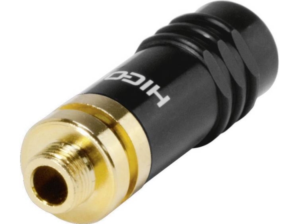 Hicon Hi-J35s-Screw-F Klinkenstecker 3,5 Mm Gerade Polung: 3 Stereo Schwarz (1 Stk.)