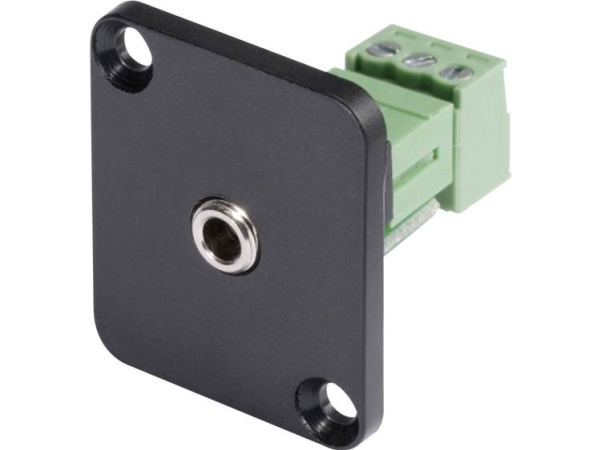 Hicon Hi-J35sefd-S Klinkenstecker 3,5 Mm Flanschanschluss, Kontakte Gerade Polzahl: 3 Stereo Schwarz 1 Stück