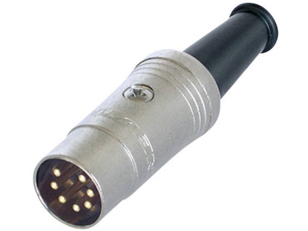 Rean Av Nys323g Din-Rundstecker Stecker, Gerade Polzahl: 7 Schwarz, 1 Stk