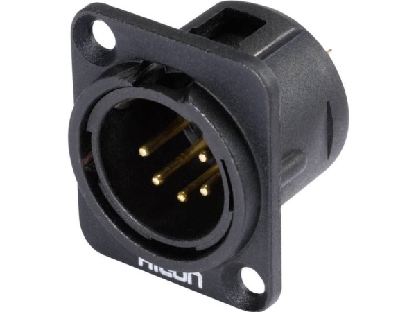 Hicon Hi-X5dm-G Xlr-Stecker Flanschstecker, Kontakte Gerade Polzahl: 5 Schwarz 1 St
