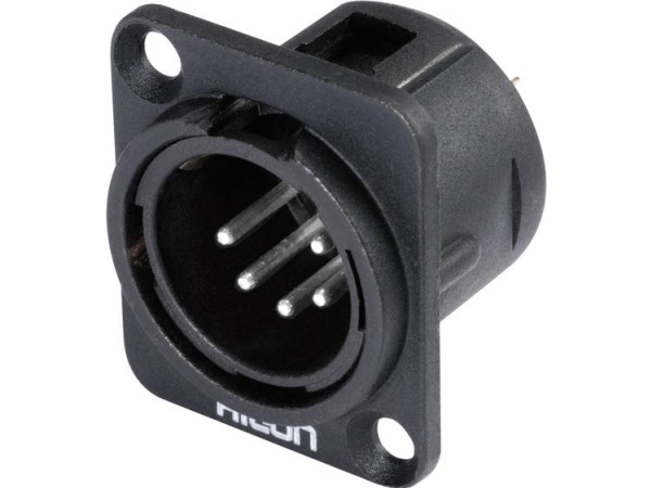 Hicon Hi-X5dm-M Xlr-Stecker Flanschstecker Gerade Pole: 5 Schwarz 1 Stk