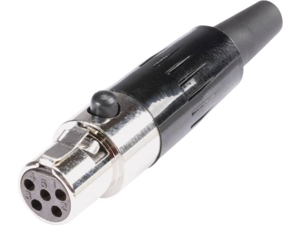 Hicon Hi-Xmcf5 Miniatur-Xlr-Stecker, Gerade Polung: 5 Silber, 1 Stk
