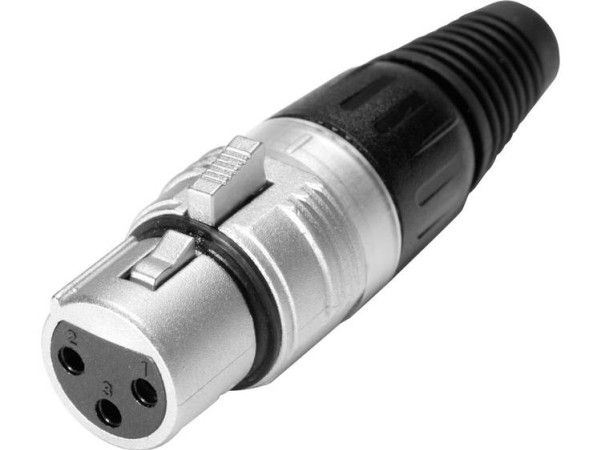 Hicon Hi-X3cf Xlr-Stecker, Gerade Polzahl: 3 Silber, Schwarz 1 Stk