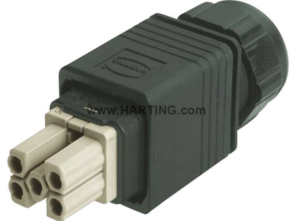 Harting Han Pushpull Power 5 + Pe Han-Quick Lock Kontakt-Einsatz 09 35 232 0423