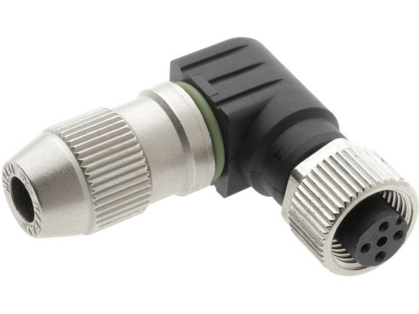 Harting 21011405091 Sensor-, Aktuator-Stik, M12 Tilslutning, Vinklet Pol-Tal (Rj): 4 1 Stk