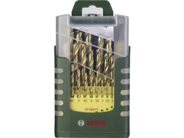 Bosch Accessories 2607017154 Hss Metall-Spiralbohrer-Set 25Teilig Tin Zylinderschaft 1 Set