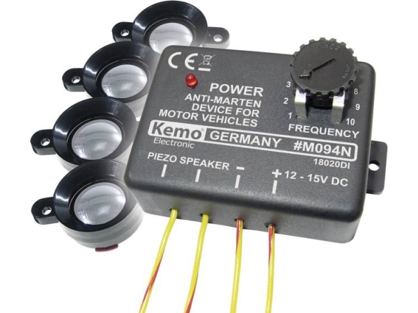 Kemo M094 Mardersteuerung Mit Optischem Schutz, Separater Lautsprecher 12 V 1 Stück