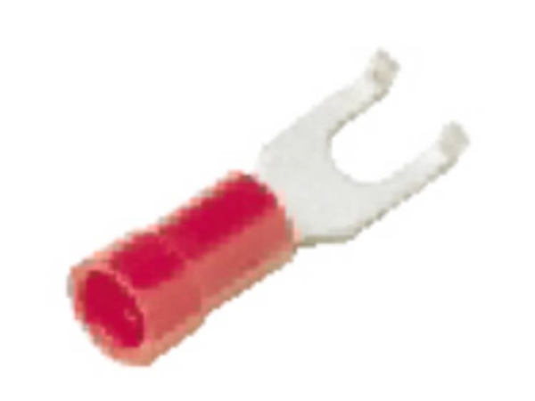 Lapp 63108010 Gaffelkabelsko Med Flange 0.50 Mm² 1.50 Mm² Hul-Dia.=3.7 Mm Delvist Isoleret Rød 100 Stk