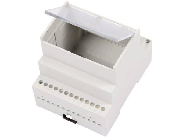 Weltron Mr4/A Fa Tr Ral7035 Abs Din-Schienen-Gehäuse Mit Transparentem Klappdeckel 70 X 90 X 68 Abs Grauweiß (Ral 7035) 1 Stk