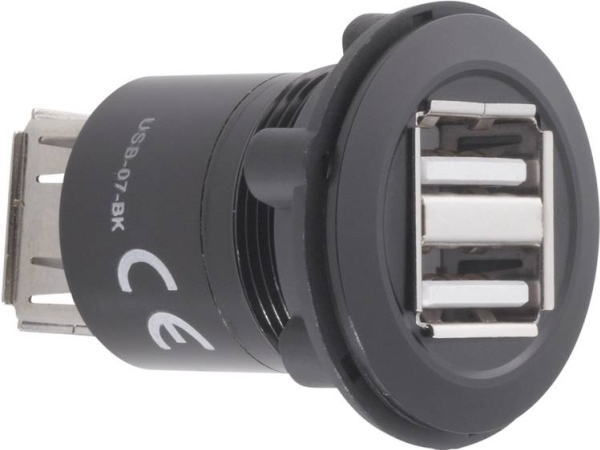 Tru Components Usb-07-Bk Usb-Dobbeltindbygningstilslutning 2.0 Tilslutning, Indbygning, Adapter 2 X Usb-Tilslutning (Type A) Til 2 X Usb-Tilslutning