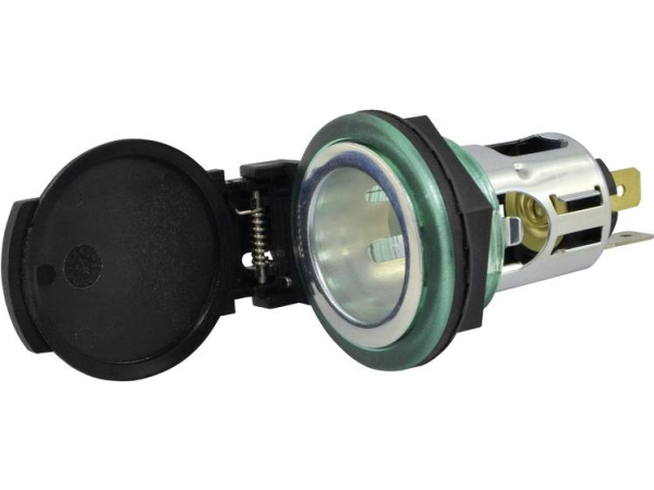 Steckdose Unterputz Baas Zig-Dose Federdeckel Za22 12 - 24 V/Dc 6,3 Mm Flachstecker