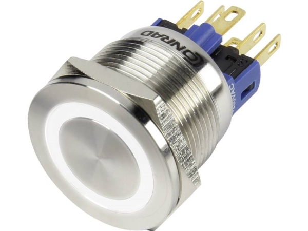 Tru Components Gq22s-11E/W/12V Festverdrahteter Taster 250 V/Ac 3 A 1 X Aus/(Ein) Berührung Weiß Ip65 1 Stück