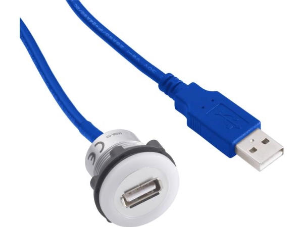 Tru Components Usb-12 Usb-Indbygningsstik 3.0 Tilslutning, Indbygning Usb-Tilslutning Type A Til Usb-Stik Type A Med 60 Cm Kabel Indhold: 1 Stk