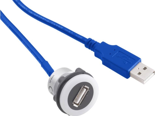 Tru Components Usb-12-Bk Usb-Indbygningsstik 3.0 Tilslutning, Indbygning Usb-Stik Type A Til Usb-Stik Type A Med 60 Cm Kabel Indhold: 1 Stk