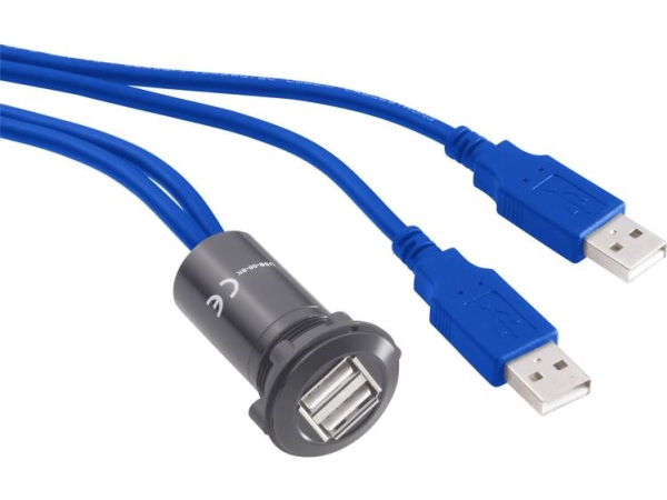Tru Components Usb-13-Bk Usb-Indbygningsstik 3.0 Tilslutning, Indbygning 2 X Usb-Tilslutning Type A Til 2 X Usb-Stik Type A Med 60 Cm Kabel Indhold: