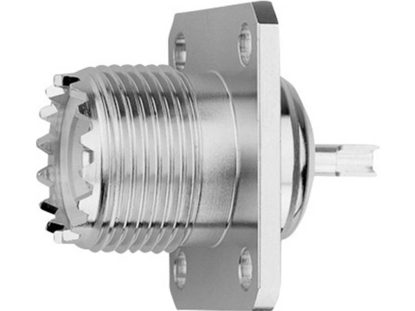 Telegärtner Uhf-Einbaubuchse Mit Flansch Körper Aus Messing, Z08, So-239 - 1 Stück (J01041b0632)