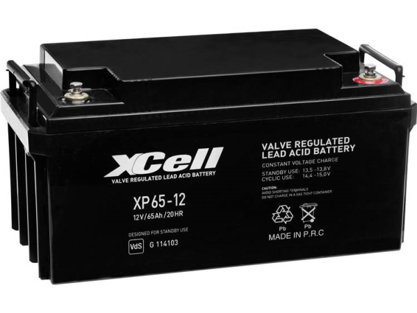Xcell Xp6512 Blybatteri 12 V 65 Ah Blyfleece (B X H X T) 348 X 178 X 167 Mm M6 Skruetilslutning Vedligeholdelsesfri, Vds-Certifikation