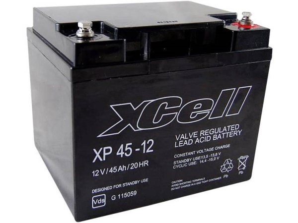 Xcell Xp 45 - 12 Blybatteri 12 V 45 Ah Blyfleece (B X H X T) 197 X 170 X 165 Mm M6 Skruetilslutning Vedligeholdelsesfri, Vds-Certifikation