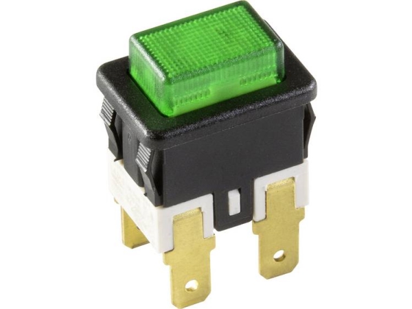 Interbär 3635-250.22 Druckschalter 250 V 16 A 1 X Aus/Ein Klickend Grün 1 Stück
