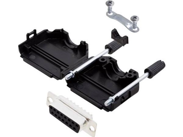 Encitech Dppk15-Bk-Dbs-K 6355-0001-12 D-Sub Bøsningsliste-Sæt 180 ° Poltal: 15 Loddekop 1 Set