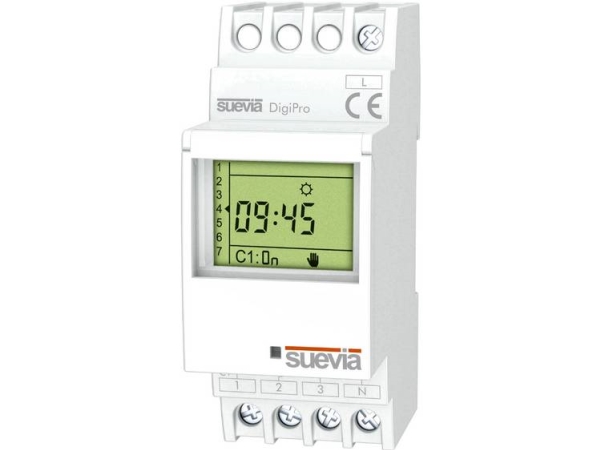 Suevia Timer Für Din-Schiene Digipro 1 X Schalter 16 A 250 V/Ac Tagesprogramm, Wochenprogramm, Ferienprogramm, Impulsprogramm