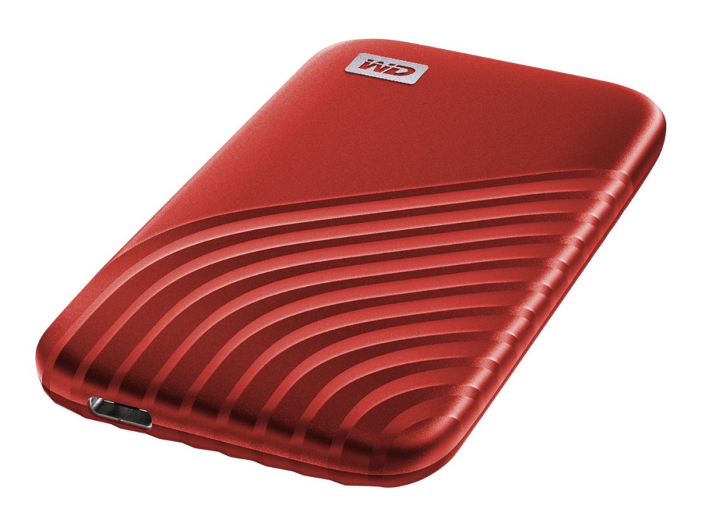 Wd My Passport Ssd Wdbagf0010brd - Ssd - Krypteret - 1 Tb - Ekstern (Bærbar) - Usb 3.2 Gen 2 (Usb-C Stikforbindelse) - 256-Bit Aes - Rød