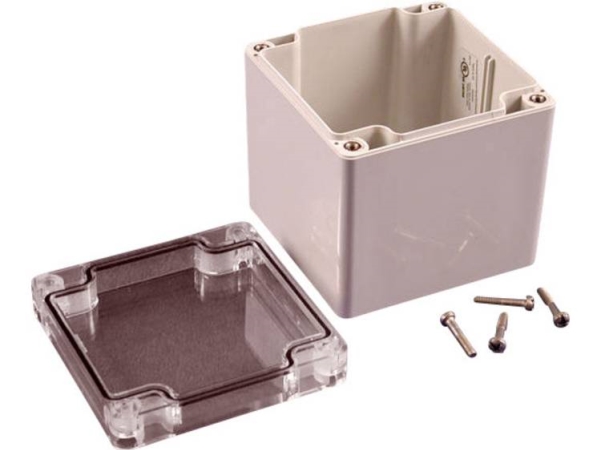 Hammond Electronics 1554Ee2gycl Universalkabinet 90 X 90 X 90 Polykarbonat Grå, Klar 1 Stk