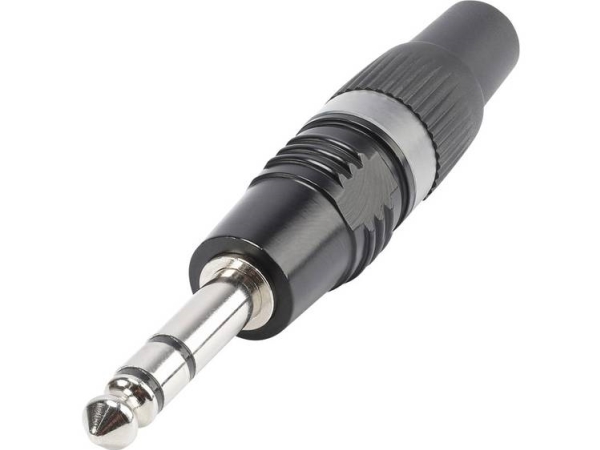 Hicon Hi-J63sp-B Jack-Stik 6,35 Mm Stik, Lige Poltal: 3 Stereo Sort, Sølv 1 Stk