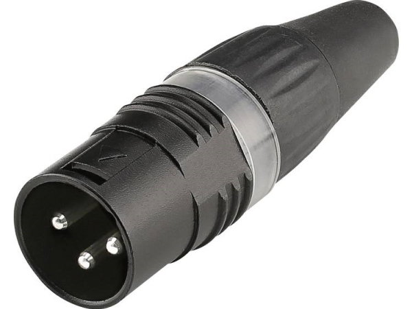 Hicon Hi-X3cm-Blk Xlr-Stecker Kupplung, Gerade Polung: 3 Schwarz (1 Stk.)