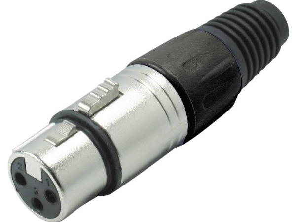 Kash 55022-S Xlr-Stecker Kupplung, Gerade Polzahl: 3 Schwarz 1 St