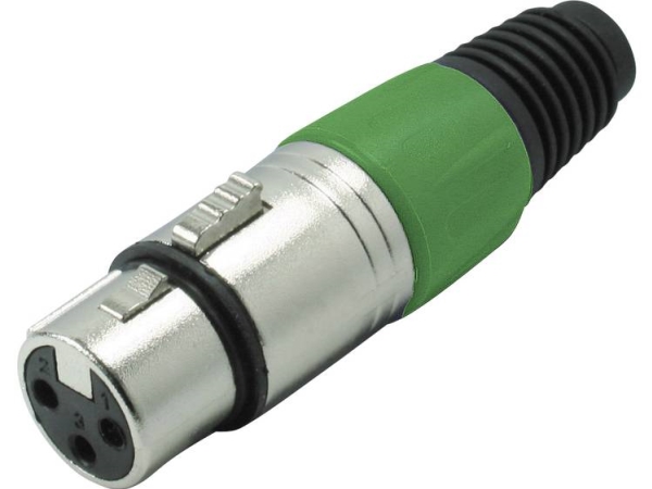 Kash 55022-G Xlr-Stecker Kupplung, Gerade Polzahl: 3 Grün 1 St