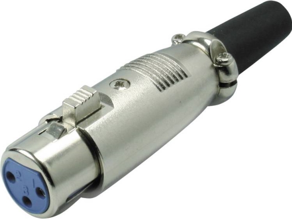 Kash 55020 Xlr-Stik Kobling, Lige Poltal: 3 Sølv 1 Stk