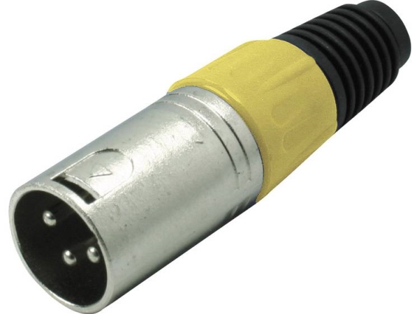 Kash 55002-Y Xlr-Stecker Stecker, Gerade Polzahl: 3 Gelb 1 St