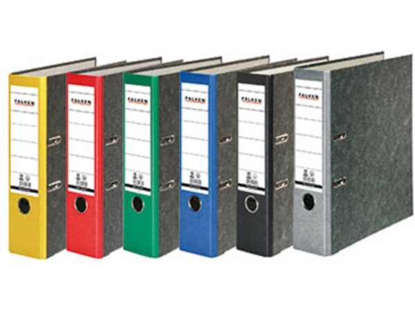 Falken Folder Falken 80Mm Din A4 Materiale: Karton A4 Rygbredde: 80 Mm Sort Skymarmor 2 Bøjler 80024136