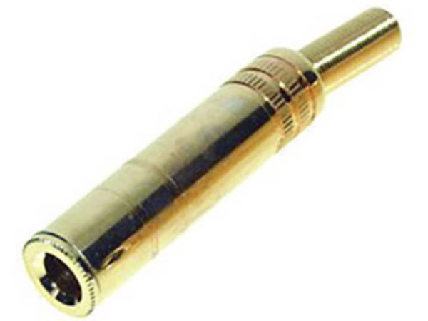 Tru Components 1559777 Klinkenstecker 6,35 Mm Kupplung, Gerade Polzahl: 3 Stereo Gold 1 Stück