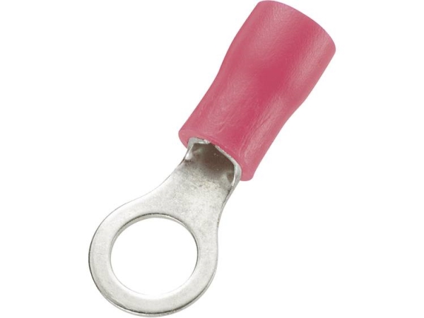 Tru Components 746048 Ringkabelsko Tværsnit (Max.)=1.50 Mm² Hul-Dia.=4.3 Mm Delvist Isoleret Rød 100 Stk