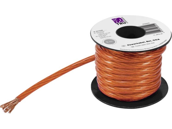 Tru Components Erdungskabel 1 X 10 Mm² Rot 5 M