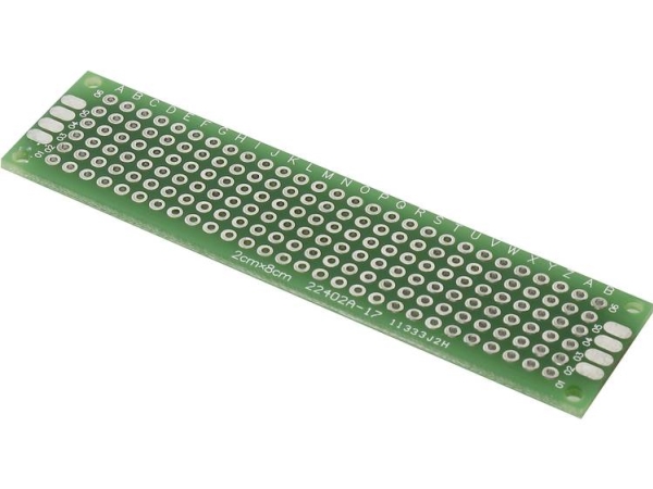 Tru Components Pcb2-2080 Printplade Til Eksperimenter Epoxyd (L X B) 80 Mm X 20 Mm 35 Μm Rastermål 2.54 Mm Indhold 1 Stk