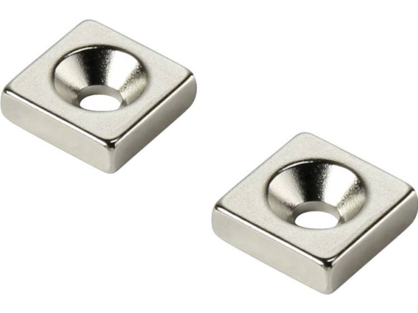 Tru Components W25l25t3-M5 Permanent-Magnet Rektangulær (L X B X H) 25 X 25 X 3 Mm N35 Grænsetemperatur (Max.): 80 °C