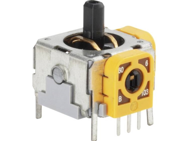 Tru Components 98002C2 Joystick 12 V/Dc Stang I Metal Loddepins 1 Stk