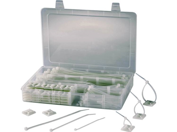 Tru Components Epr-350 Kabelbinder 100 X 2.5 Mm, 142 X 3.2 Mm, 190 X 4.8 Mm Klarmed Klæbesokler1 Set