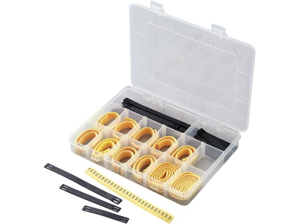 Tru Components Kennzeichnungs-Clip Aufgedruckt 0 - 9, +, - Außendurchmesserbereich 2 Bis 5 Mm